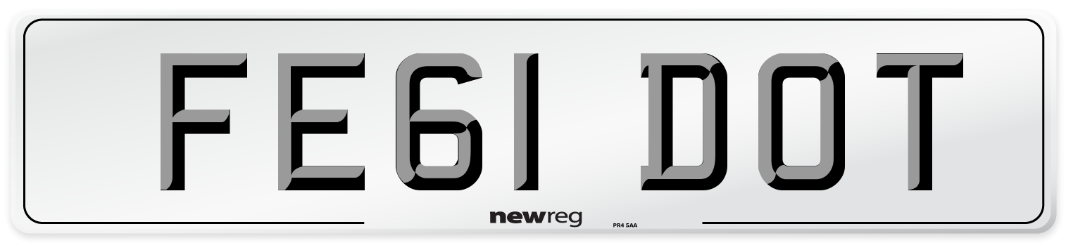 FE61 DOT Number Plate from New Reg